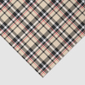 Rood beige Black White Squares Tartan Patroon Tissuepapier (Detail)
