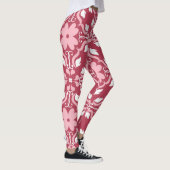 Rood, beige bloemen, naadloos behangpatroon. leggings (Rechts)