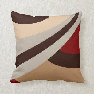 Rood, Beige, Bruin Modern Ontwerp Kussen