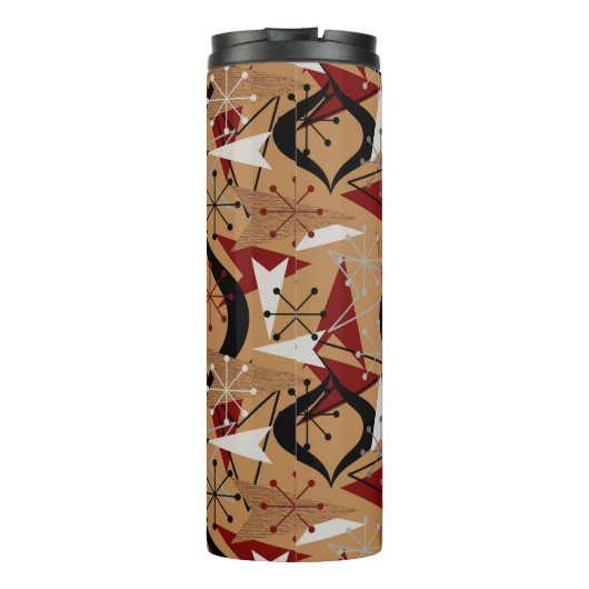 Rood, beige, bruin, rode rode, rode, rode, rode ho thermosbeker (Achterkant)