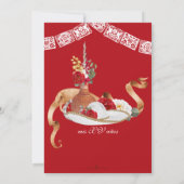 Rood Beige Elegant Roos Charro Mariachi Quinceaner Kaart (Achterkant)