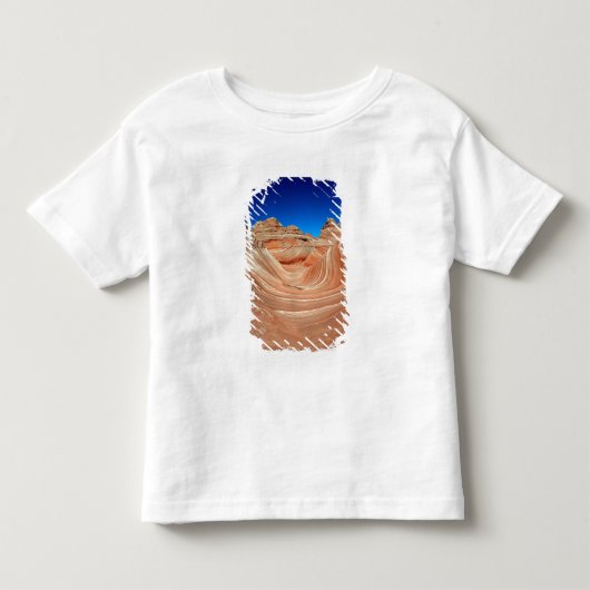 Rood, beige en geel gestreept in de wind en kinder shirts (Voorkant)