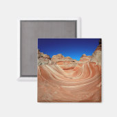 Rood, beige en gele streping in de wind en magneet (Voorkant / Achterkant)