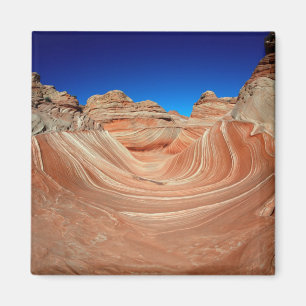 Rood, beige en gele streping in de wind en magneet