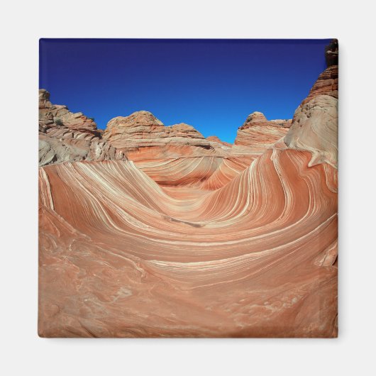 Rood, beige en gele streping in de wind en magneet (Voorkant)