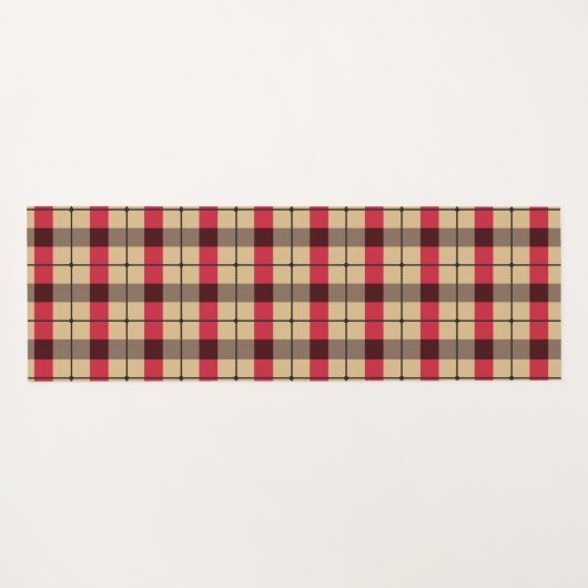 Rood, beige en groen gelaatpatroon yogamat (Achterkant (horizontaal))