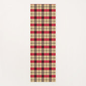 Rood, beige en groen gelaatpatroon yogamat (Voorkant)