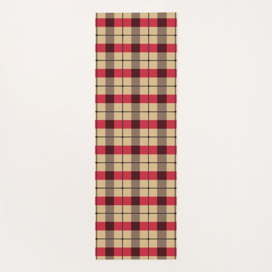 Rood, beige en groen gelaatpatroon yogamat (Achterkant)