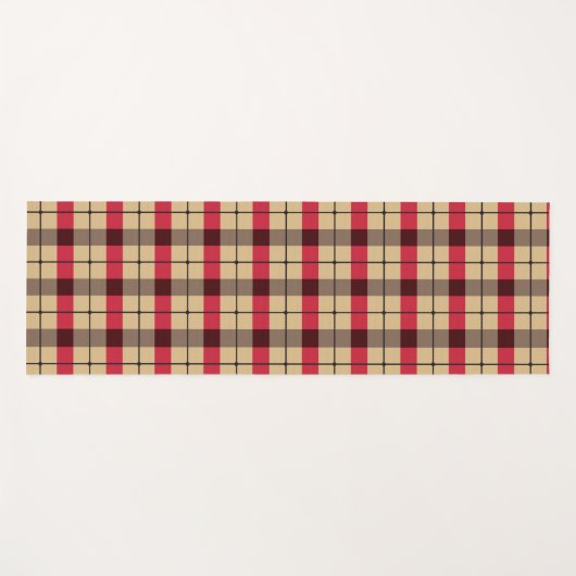 Rood, beige en groen gelaatpatroon yogamat (Voorkant (horizontaal))