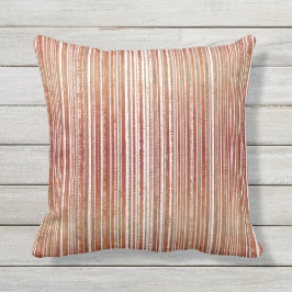Rood, beige en wit gestreept patroon buitenkussen