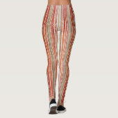 Rood, beige en wit gestreept patroon leggings (Achterkant)