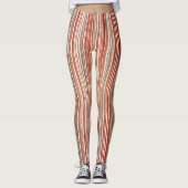 Rood, beige en wit gestreept patroon leggings (Voorkant)