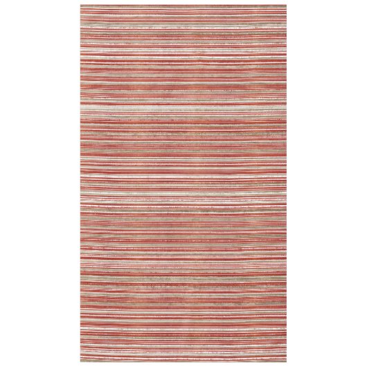 Rood, beige en wit gestreept patroon tafelkleed (Voorkant)