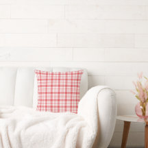 Rood Beige Esthetisch geruite Sierkussen