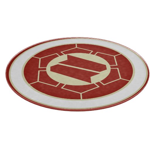 rood beige japan hattori kamon oosters snijplank (Hoek)