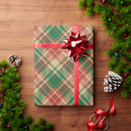  rood-beige roodbruine kerstmis cadeaupapier