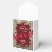 Rood, beige Sparkly 15 Quinceanera Favor Box Bedankdoosjes (Geopend)