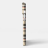 Rood Beige Tan Zwart Wit Schotten Clan Plaid Patro iPhone Hoesje (Linkerkant)