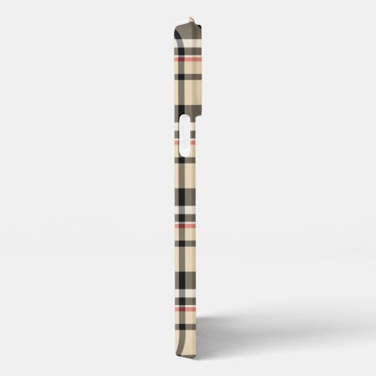 Rood Beige Tan Zwart Wit Schotten Clan Plaid Patro iPhone Hoesje (Rechterkant)