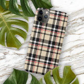 Rood Beige Tan Zwart Wit Schotten Clan Plaid Patro iPhone Hoesje