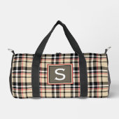 Rood Beige Tan Zwart Wit Schotten Clan Plaid Patro Plunjezak (Voorkant)