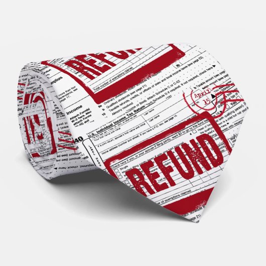 Rood belastingrestitutie-stempel stropdas (Opgerold)