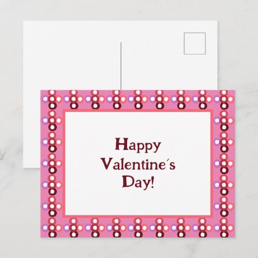 Rood bellenpatroon briefkaart (Voorkant / Achterkant)