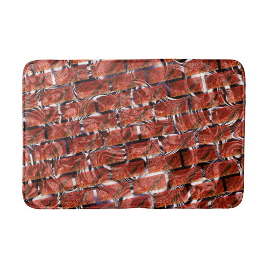 Rood, belletjes bij het rooien of bakstenen effect badmat (Voorkant)