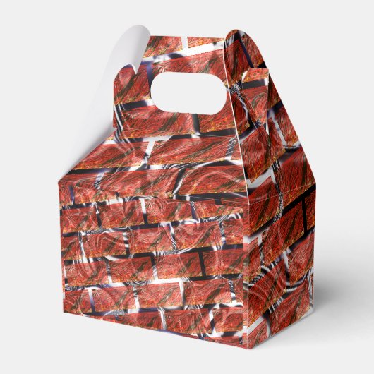 Rood, belletjes bij het rooien of bakstenen effect bedankdoosjes (Achterkant)