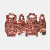 Rood, belletjes bij het rooien of bakstenen effect bedankdoosjes (Uitgevouwen)