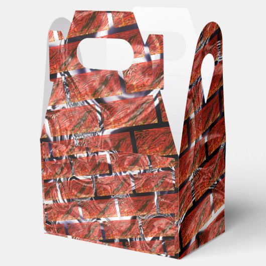 Rood, belletjes bij het rooien of bakstenen effect bedankdoosjes (Geopend)