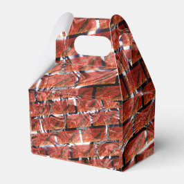 Rood, belletjes bij het rooien of bakstenen effect bedankdoosjes