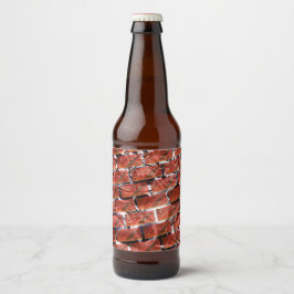 Rood, belletjes bij het rooien of bakstenen effect bier etiket
