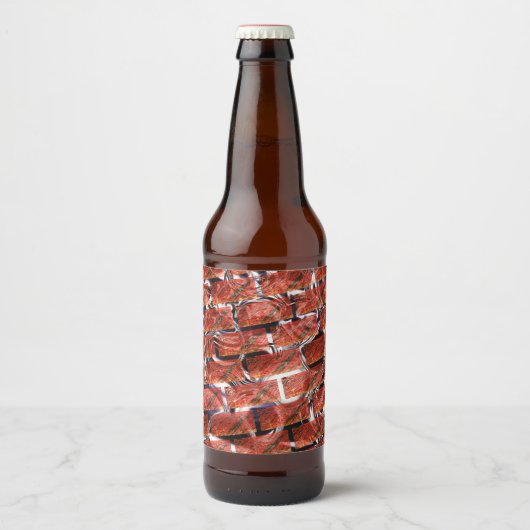 Rood, belletjes bij het rooien of bakstenen effect bier etiket (Voorkant)