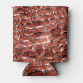 Rood, belletjes bij het rooien of bakstenen effect blikjeskoeler (Voorkant)