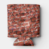 Rood, belletjes bij het rooien of bakstenen effect blikjeskoeler (Achterkant)