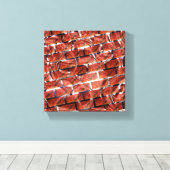 Rood, belletjes bij het rooien of bakstenen effect canvas afdruk (Insitu (Houten vloer))