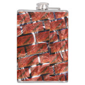 Rood, belletjes bij het rooien of bakstenen effect heupfles (Achterkant)