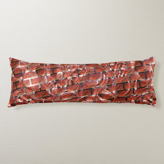 Rood, belletjes op raster of baksteen effect? Meta Lichaamskussen (Voorkant)