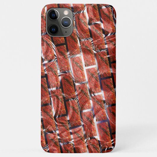 Rood, belletjes op raster of baksteen, helder Case-Mate iPhone case (Achterkant)