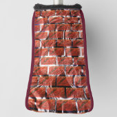 Rood, belletjes op raster of bakstenen effect, hel golfheadcover (Draai 90)