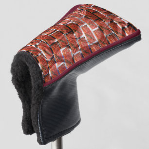 Rood, belletjes op raster of bakstenen effect, hel golfheadcover
