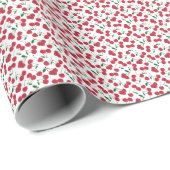 rood bessenpatroon cadeaupapier (Rol Hoek)