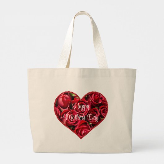 Rood Beste Mam Ooit Kinder Naam Moderne Moederdag Grote Tote Bag (Achterkant)
