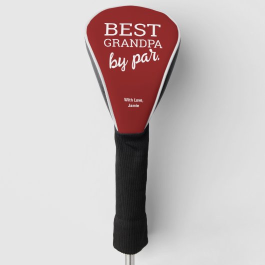 Rood Beste Opa door par Moderne Typografie Custom Golfheadcover (Voorkant)