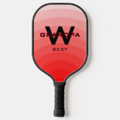 Rood Beste Opa Monogramed Pickleball Paddle (Achterkant)