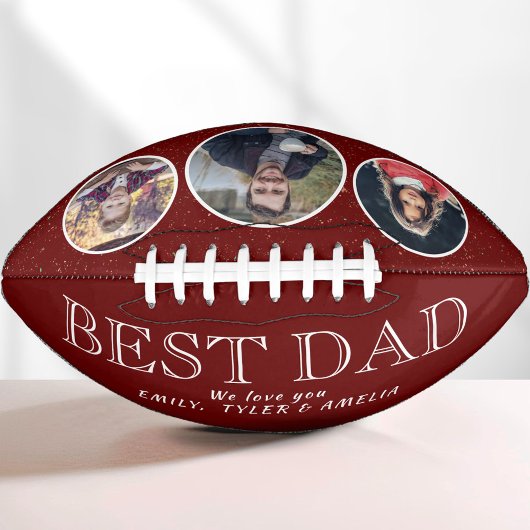 Rood Beste Papa`s Dag 3 Fotocollage American Football