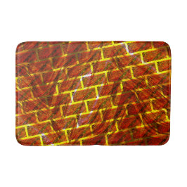 Rood bevlekt, gekrast, gouden raster of bakstenen  badmat
