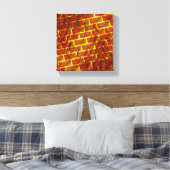 Rood bevlekt, gekrast, gouden raster of bakstenen  canvas afdruk (Insitu (Slaapkamer))