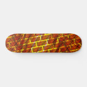 Rood bevlekt, gekrast, gouden raster of bakstenen  persoonlijk skateboard (Horizontaal)